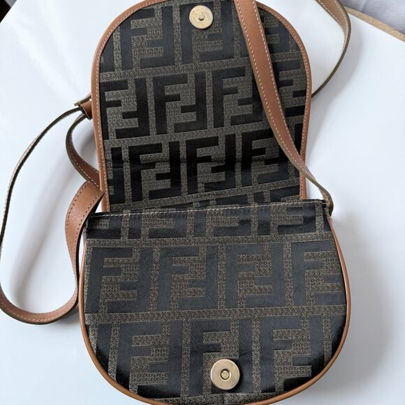 Vintage Zucca Print Saddle Bag | Monogram Logo 90s Style - Picture 7 of 13